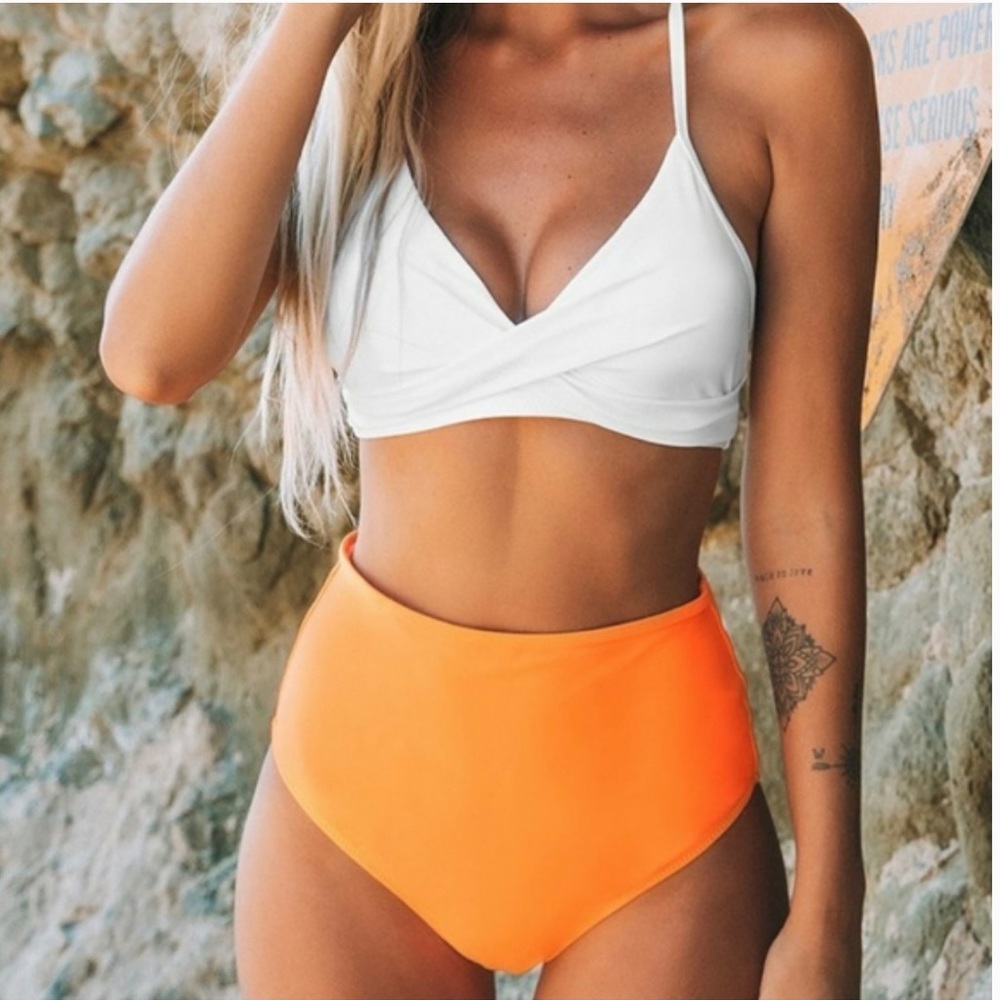 Mismatched High Waisted Bikini Swimsuit